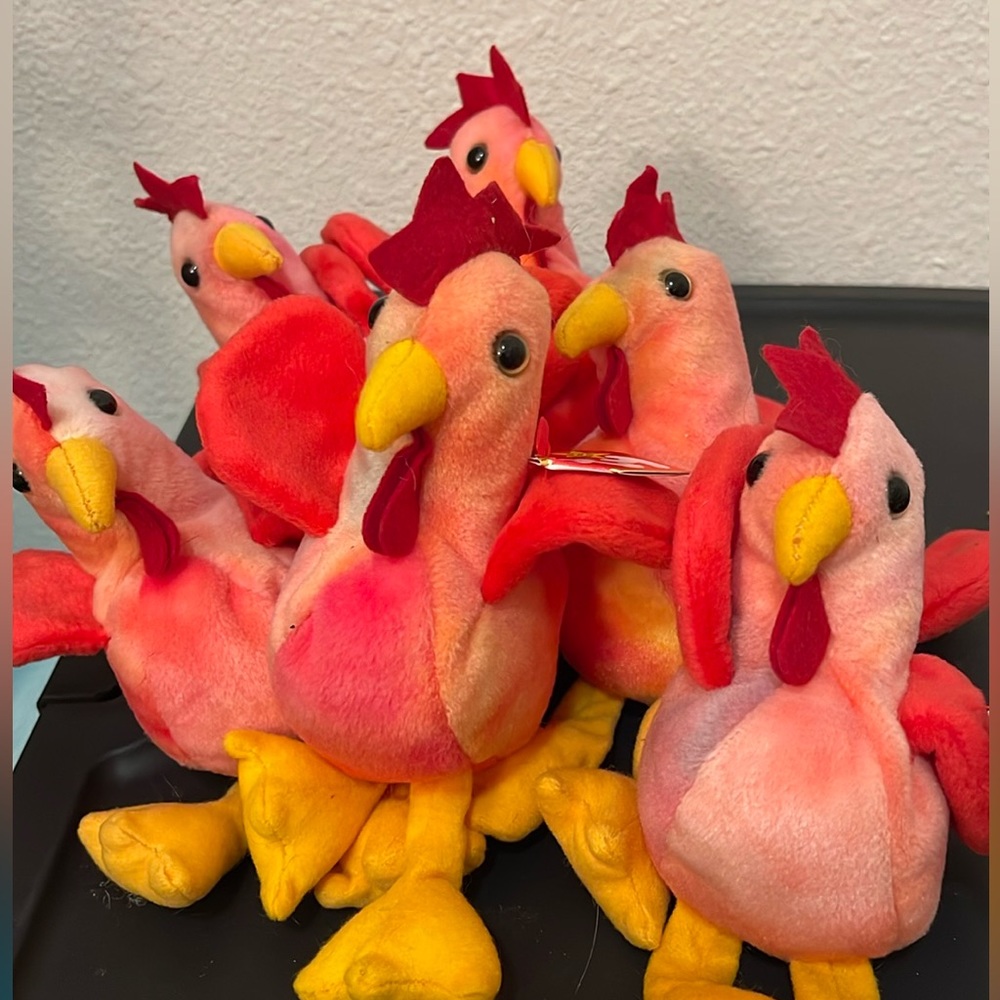 Ty Beanie Babies Strut The Rooster and Doodle the Rooster